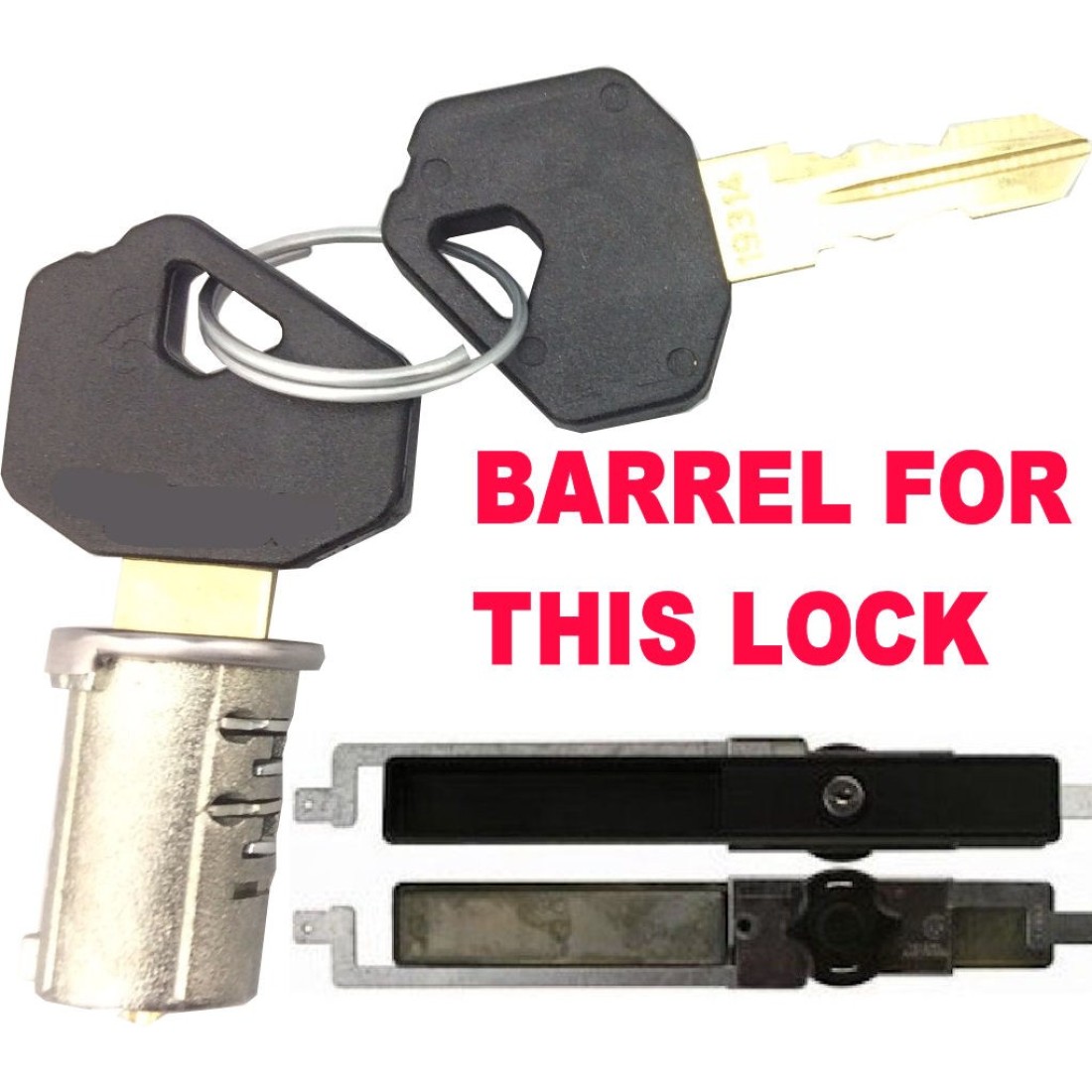 B&D Roller Garage Door Lock Barrel & 2 Keys by UK Garage Door Parts