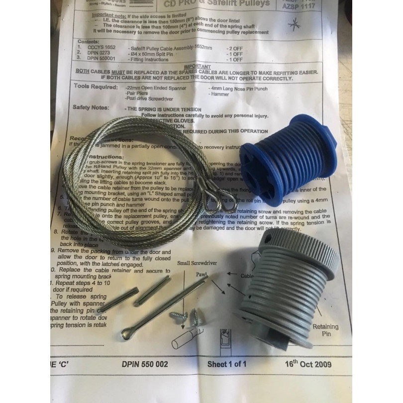 Cardale GENUINE CD Professional Safelift Pulley Drums & Cables