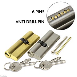 Euro Cylinder ANTI DRILL Door Lock Double Barrel