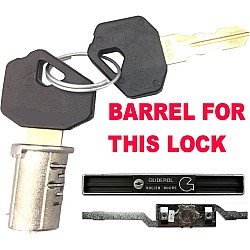 Gliderol OLD STYLE Inline Roller Shutter Lock 10" - Barrel & 2 Keys