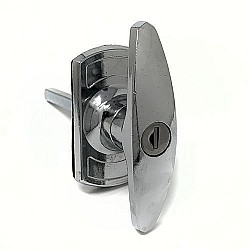 Cardale T-handle Garage Door Lock 75mm Shaft - Chrome