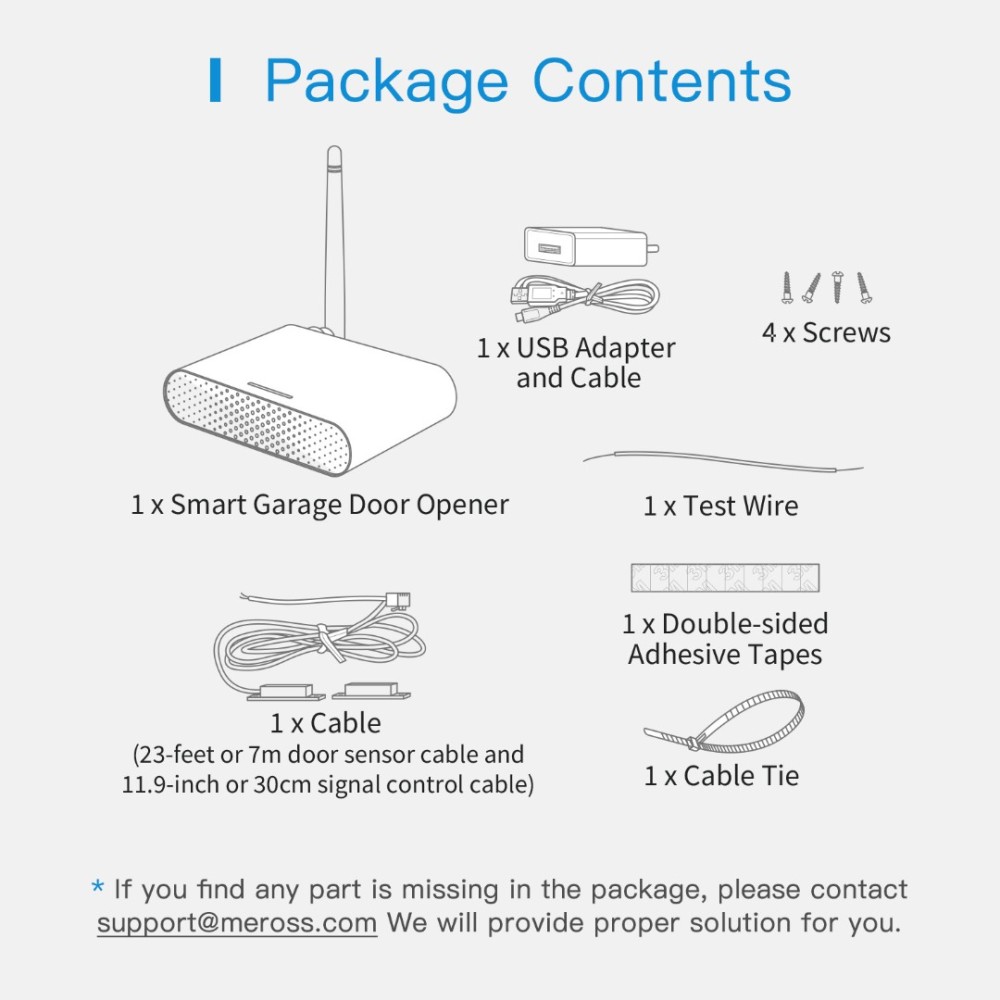 Meross Smart Wi-Fi Garage Door Opener - Alexa Compatible