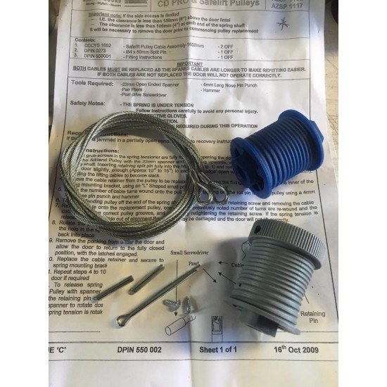 Wickes / B&Q GENUINE CD Professional Safelift Pulley Drums & Cables