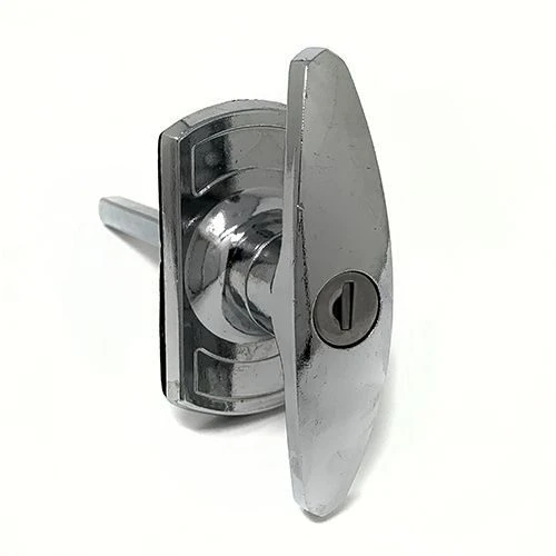 Cardale T-handle Garage Door Lock 75mm Shaft - Chrome
