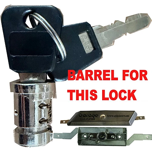 Garage Door Systems GDS Inline Roller Shutter Lock 7" New Style - Barrel & 2 Keys