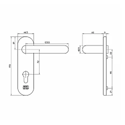 Nemef Black Fire Resistant Handle Lever Set - 8mm Spindle