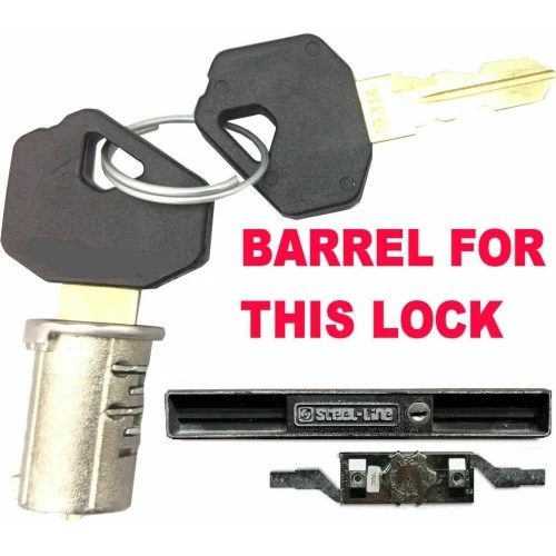 STEEL LINE Old Style Garage Roller Shutter Door Lock - Barrel & 2 Keys