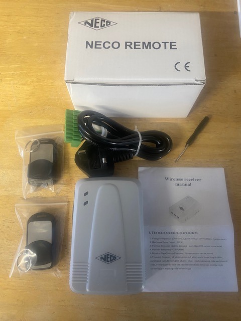NE2B Neco Eco receiver Box Shutters and Garage Doors with 2 Remotes