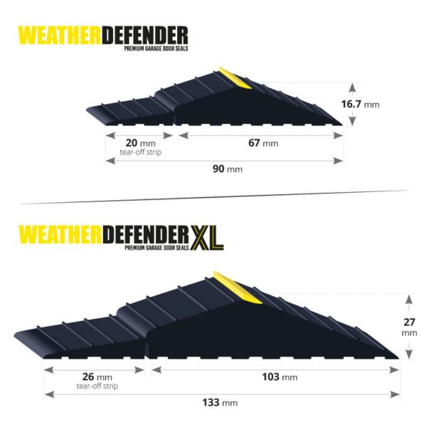 27mm SOLID Garage Door Weather Defender Floor Threshold Seal Kit - XL 27mm SOLID Garage Door Weather Defender Floor Threshold Seal Kit - XL