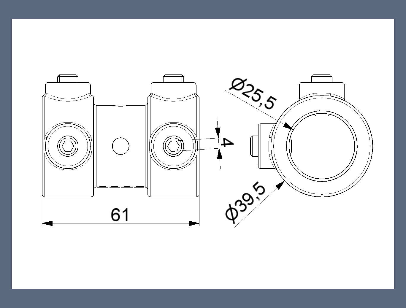 Aluminum Coupler Residential 1" Sectional Garage Door Aluminum Coupler Residential - 1" Shaft