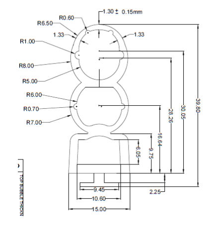 Safety Edge Rubber Roller Door Bottom Weather Seal Triple Chamber - For 77mm Lath Safety Edge Rubber Roller Door Bottom Weather Seal Triple Chamber - For 77mm Lath